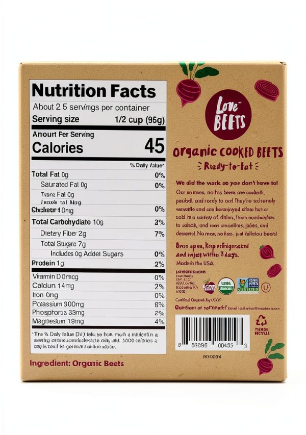 Love Beets Organic Cooked Beets Ready-to-Eat 8.8 Ounce Pack-2