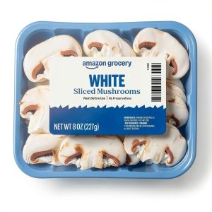 Sliced White Mushrooms 8 Ounce by Amazon Grocery Fresh Cut Vegetables-0