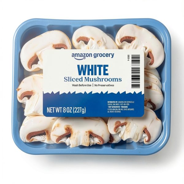 Sliced White Mushrooms 8 Ounce by Amazon Grocery Fresh Cut Vegetables-0